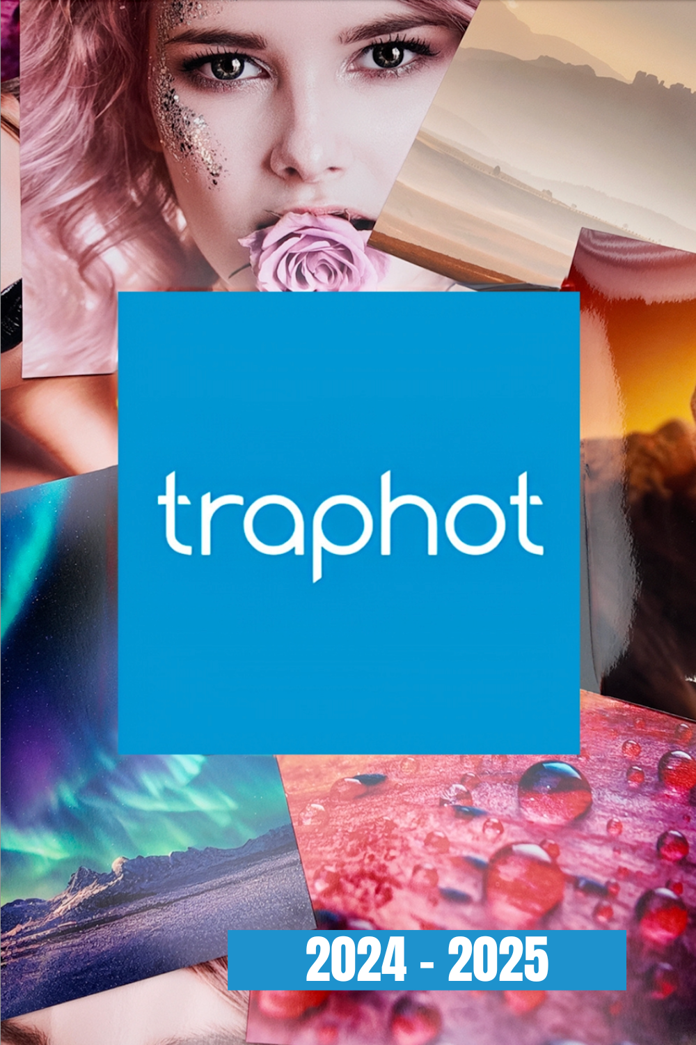 Image verticale montrant le logo Traphot, laboratoire photo et impression grand format